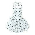 YENKYE Sexy Backless Polka Dot White Halter Ball Gown Dress Women Lace Up Back Elegant Party Dresses Summer Robe