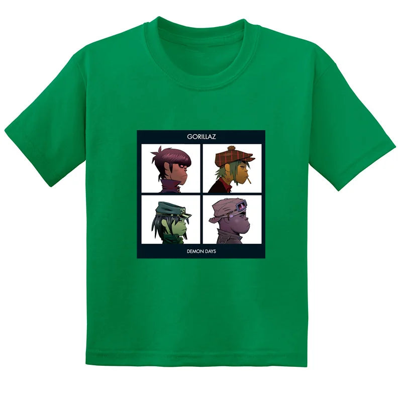 Gorillaz Rock Band ChakaKhan Noodle Print Fashion Kids T-shirt Baby Boys Girls Clothes Summer Casual Children Cotton T shirt