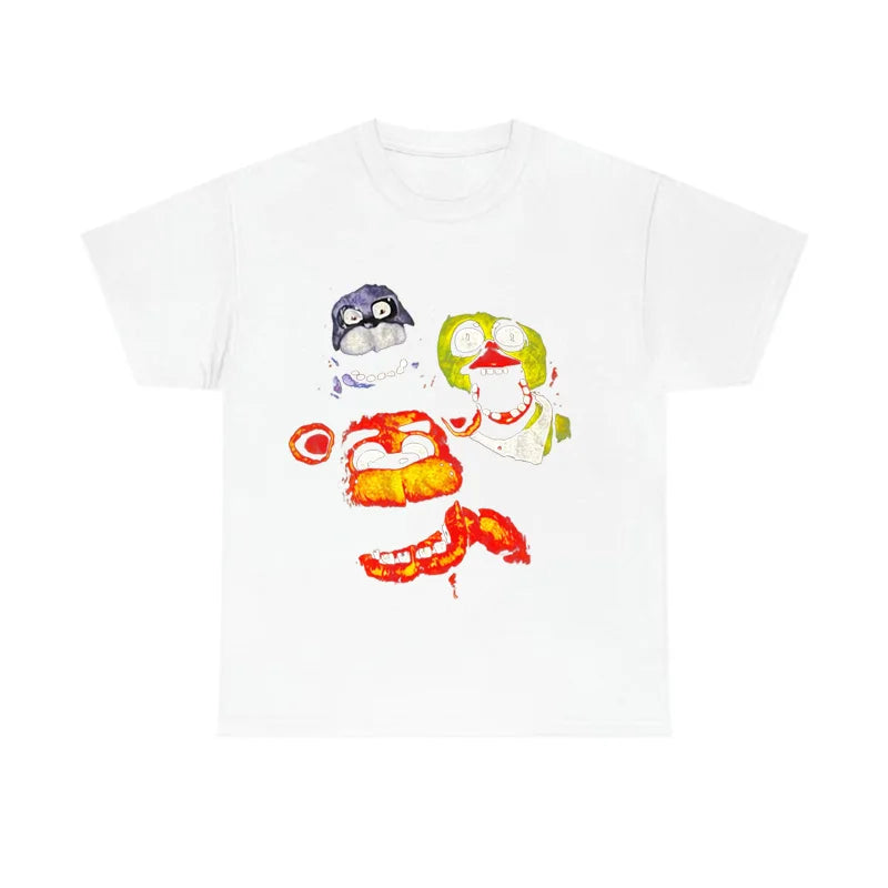 2000s High street Punk Solid Tshirt aesthetics Cotton Round Neck Washed Shirt Hip Hop Streetwear Cartoon pattern Retro Goth Tops