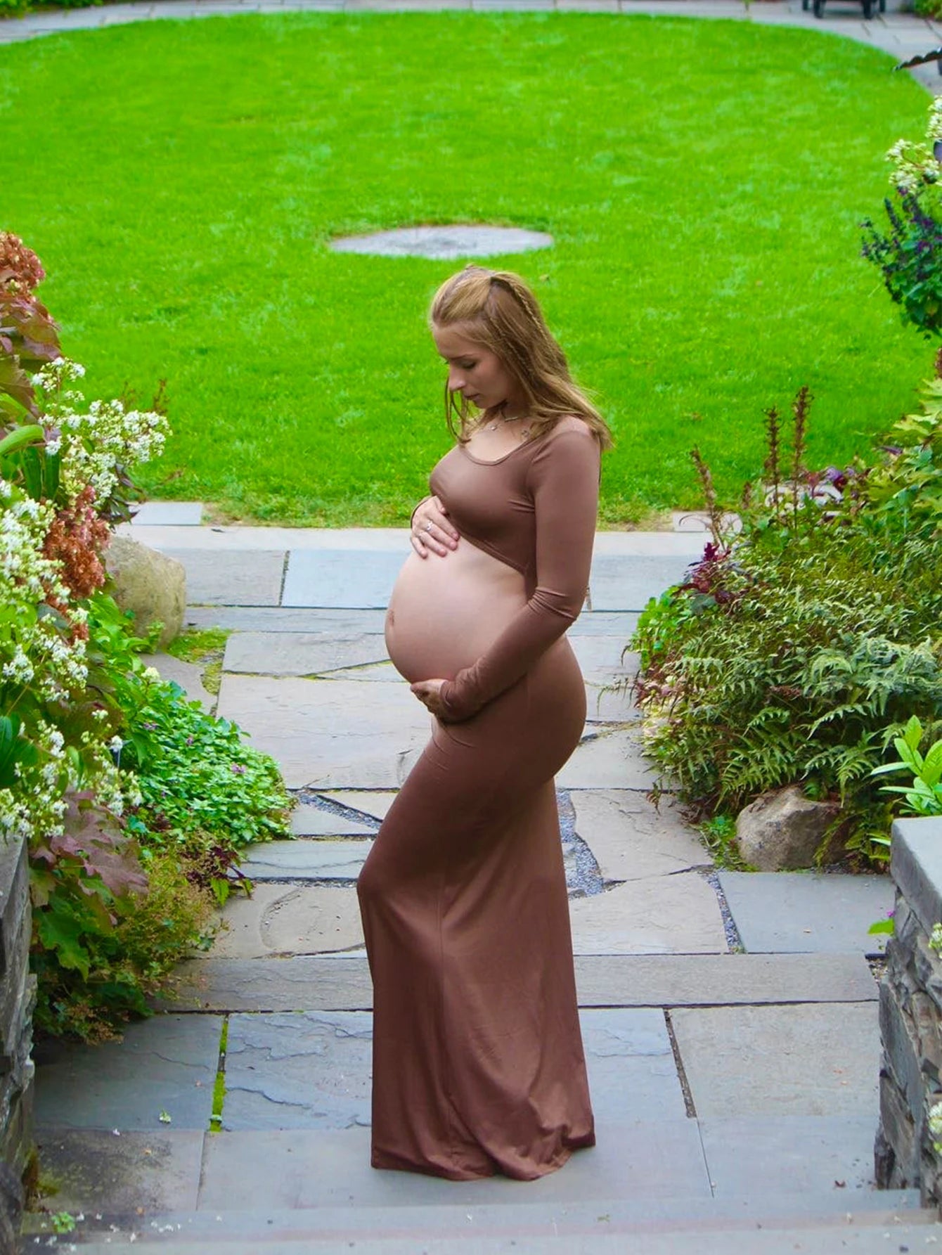 Maternity Sexy Bodycon Dresses Pregnant Photo Dress Square Neck Long Sleeve Wedding Party Pregnant Clothes