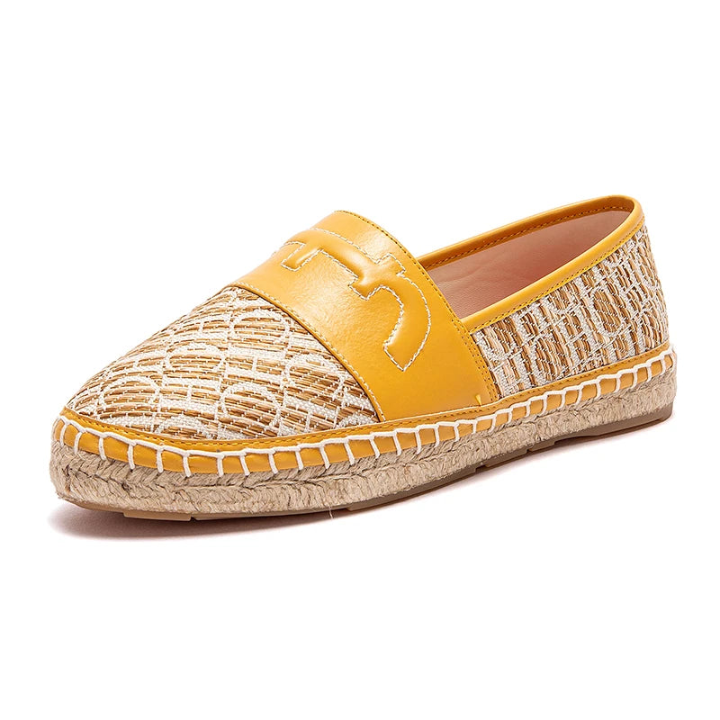 Retro Classic Style New Women's Flat Shoes Letter Print Design Women's Casual Fisherman Shoes Fashionable and Versatile