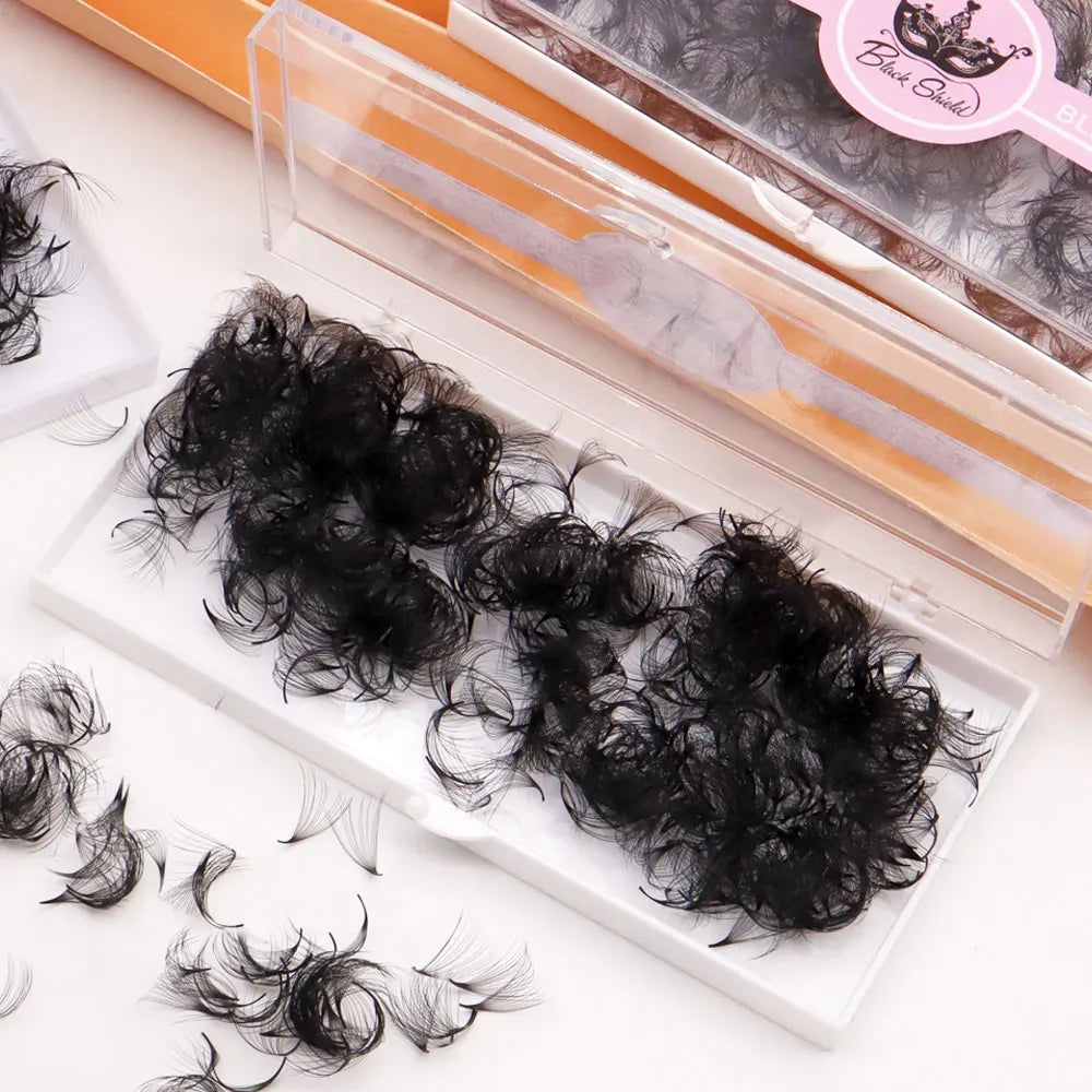 1000 Fans Loose Fan Lashes Eyelash Extensions Pointy Base Premade Medium Stem Sharp Thin Russian Volume Lash Extensions