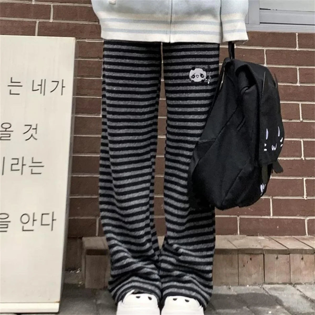 Y2K Japanese Kawaii Full Length Pants Women Cartoon Pattern Casual Trousers Harajuku Aesthetic Subculture Autumn Sweatpants
