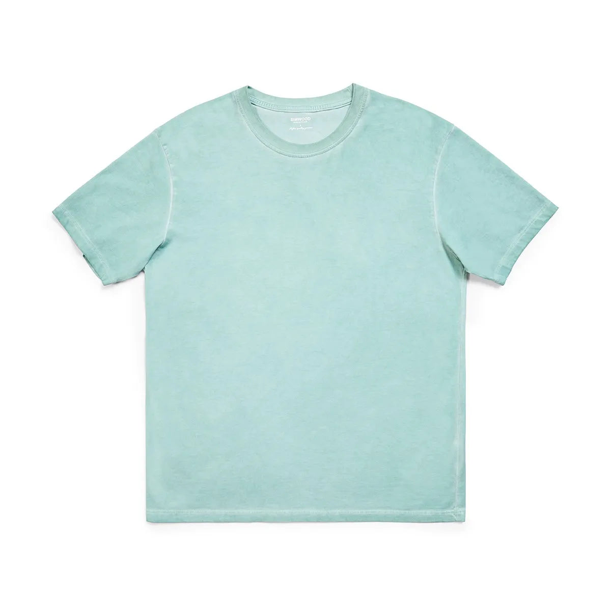 SIMWOOD 2026 Summer Autumn New Washed T-shirts Men Vintage 100% Cotton Tops Plus Size Brand Clothing