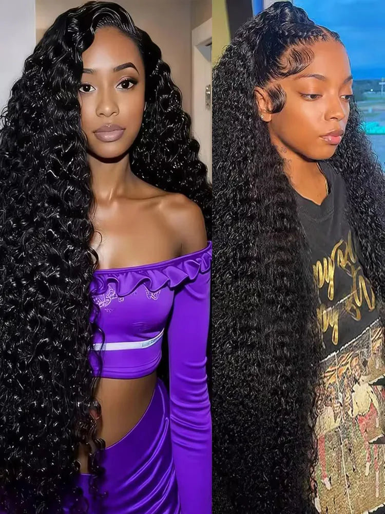 200 Density 13x4 13x6 Hd Transparent Loose Deep Wave Lace Frontal Wig Brazilian 30 40 Inch Curly Lace Front Wigs For Black Women