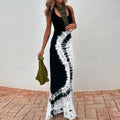 Summer Women Sleeveless Holiday Maxi Dress, Hollow Sexy Patchwork Party Dress, 2025 Printed Fashion Simple Ladies Dress Vestidos