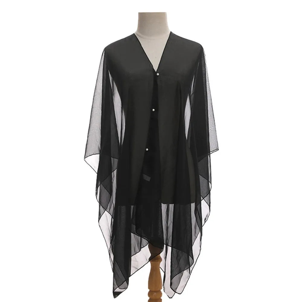 New Solid color Shawl Scarf Luxury Sun-Resistant Beach Cover Up Smooth Spring Poncho Women
