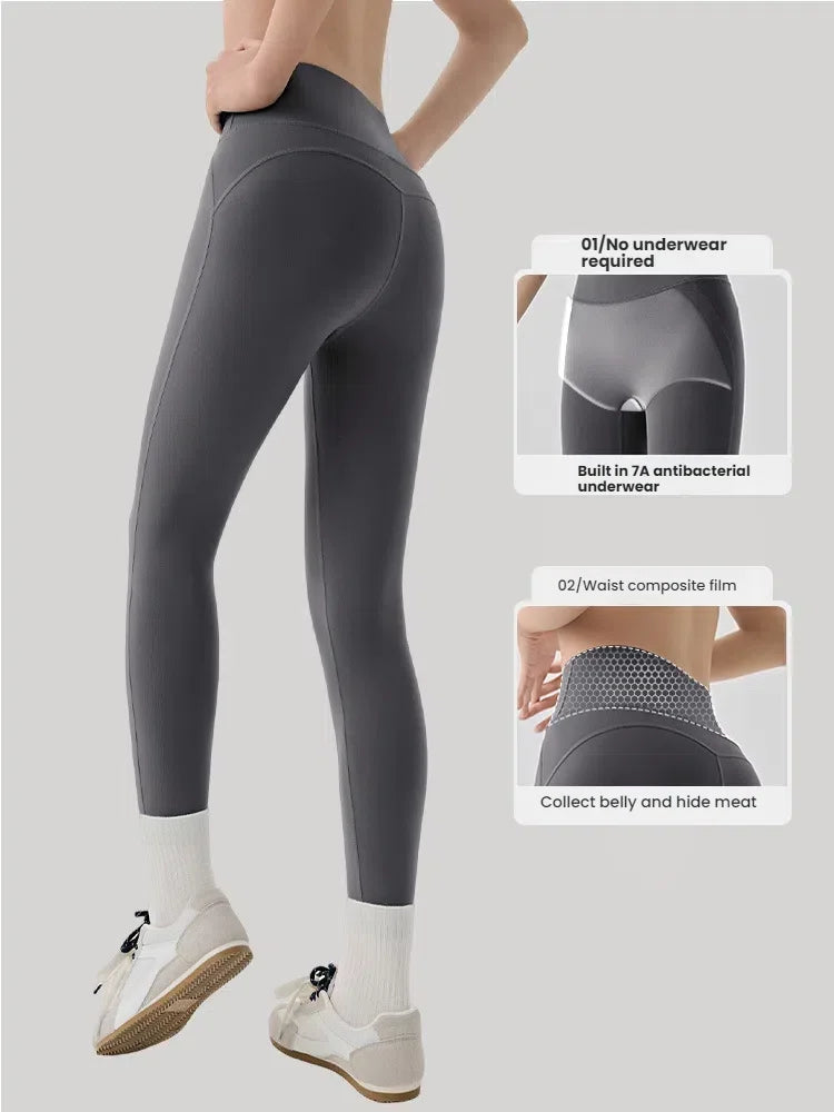 Yoga Leggings for Women to Wear Without Panties Seamless Sports Tights Woman Clothing High-waisted Composite waist Fitness Pants