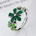 925 Sterling Silver Rings for Women Couple Minimalist Handmade Simple Green Leaf Ring Fine Jewelry Gift Prevent Allergy