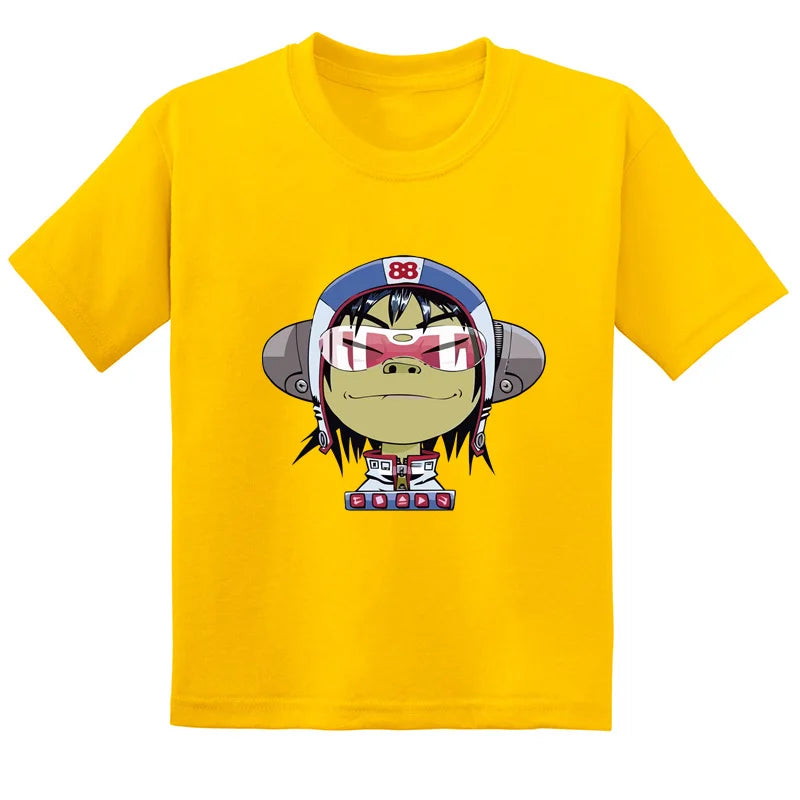 Gorillaz Rock Band ChakaKhan Noodle Print Fashion Kids T-shirt Baby Boys Girls Clothes Summer Casual Children Cotton T shirt