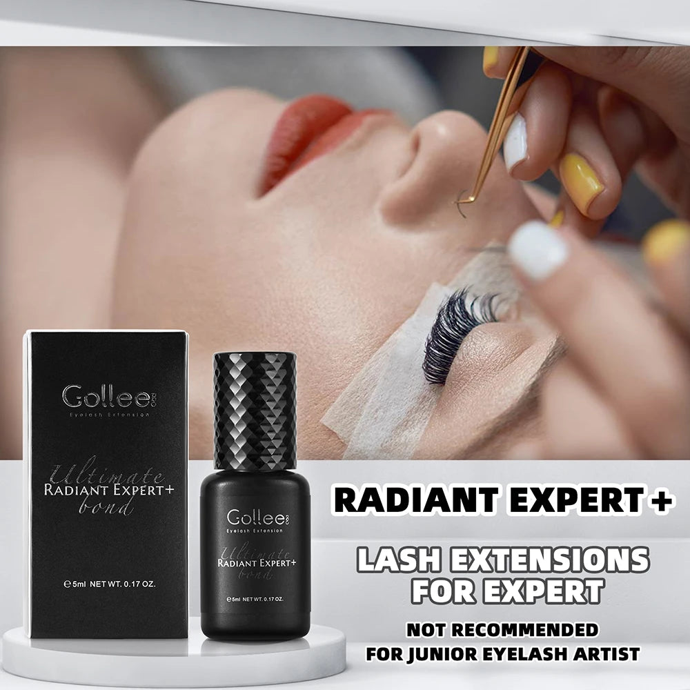 Gollee 0.5s Fast Drying Eyelash Extensions Glue 5ml Lashes Glue 6-8 Weeks Lasting Waterproof Salon Professional Eyelashes Makeup