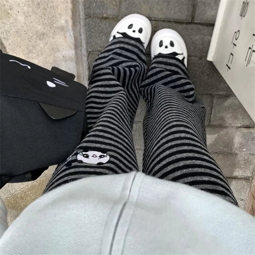 Y2K Japanese Kawaii Full Length Pants Women Cartoon Pattern Casual Trousers Harajuku Aesthetic Subculture Autumn Sweatpants