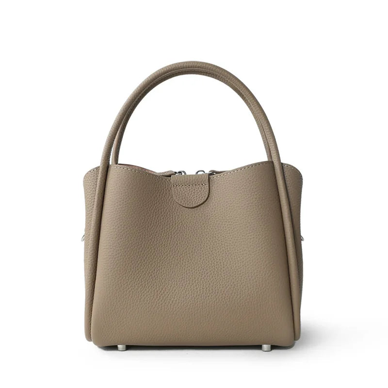 2025 New Summer Women Bag Lady Fashion Small Bucket Handbag Genuine Leather Cross-body Messenger Female Minimalist Shoulder Bag