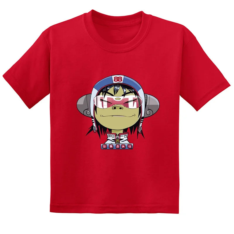 Gorillaz Rock Band ChakaKhan Noodle Print Fashion Kids T-shirt Baby Boys Girls Clothes Summer Casual Children Cotton T shirt