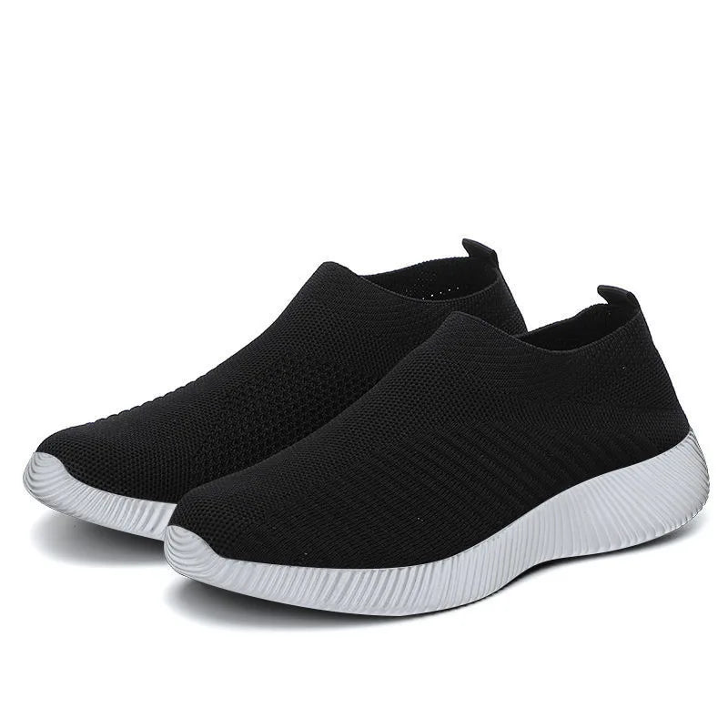 Women Sneaker Summer Elastic Force Mesh Breathable Flat Ladies Slip on Casual Sports Shoes Comfortable Vulcanize Shoes