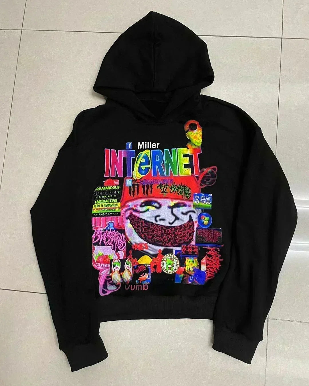 Y2k Droland Miller Scare Hoodies Women Gothic Punk Streetwear Grunge Top Sweatshirt Oversized Harajuku Hip Hop Hoodie Clothes
