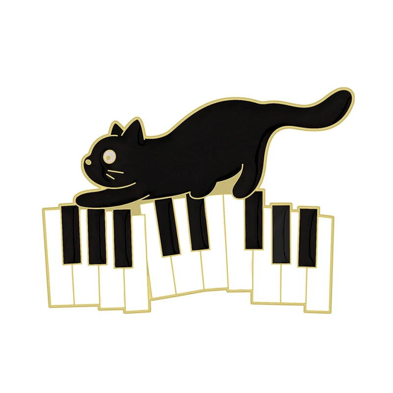 Cute Black White Cats Enamel Pins Certified Cat Lady Cartoon Kitty Claw Animal Brooch Lapel Badge Fashion Friends Jewelry Gifts