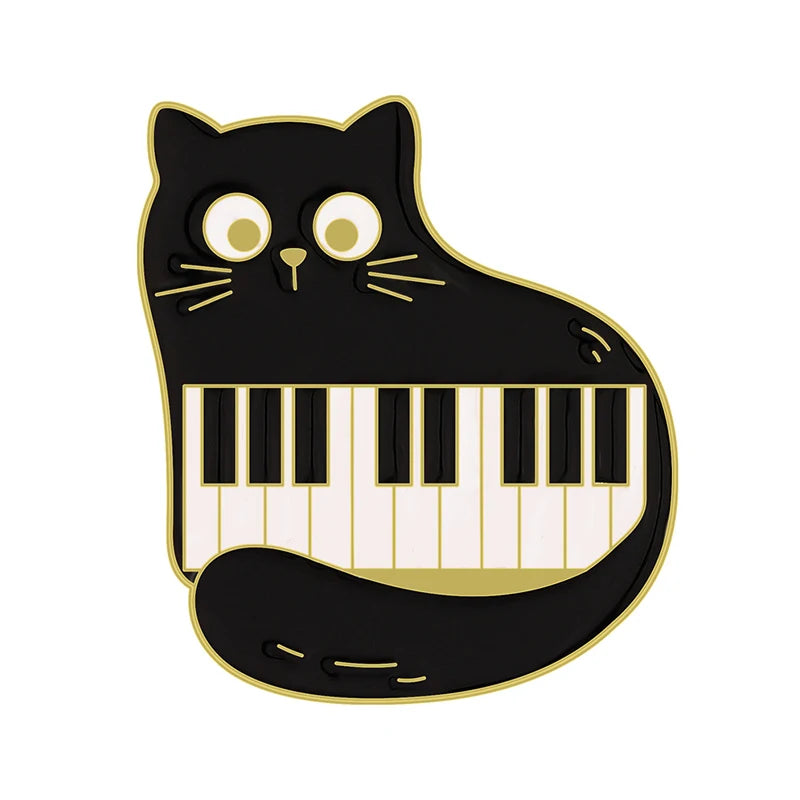 Cute Black White Cats Enamel Pins Certified Cat Lady Cartoon Kitty Claw Animal Brooch Lapel Badge Fashion Friends Jewelry Gifts