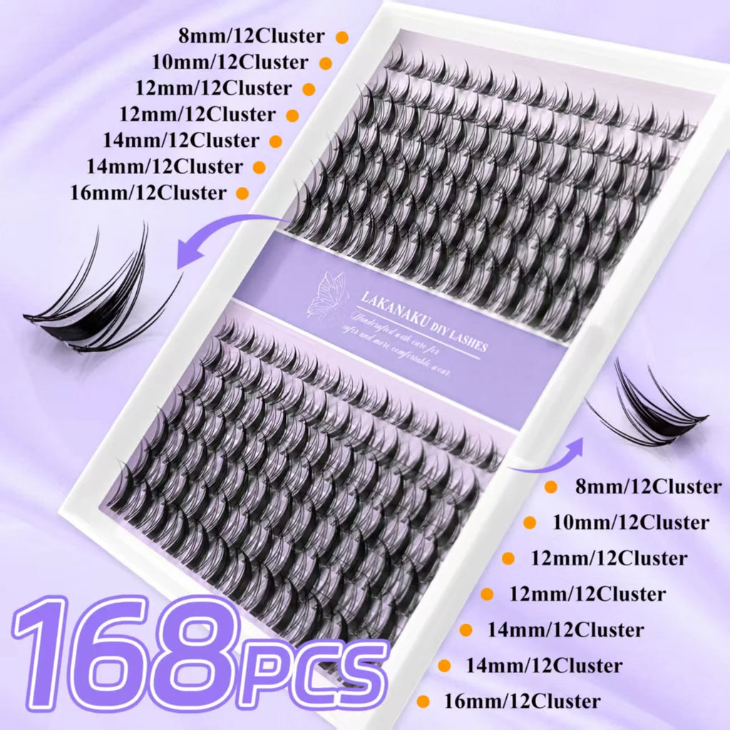 LAKANAKU Manhua Cluster Lashes Comic DIY Lashes Fairy Lashes Natural Set Eyelashes Premade Fan Individual Eyelash Extensions