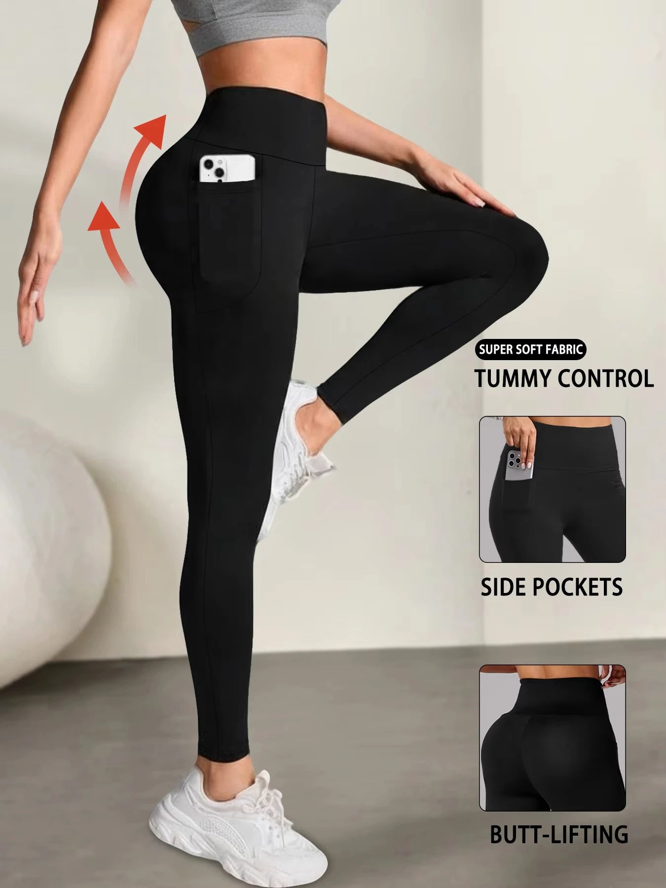 Women Yoga Fitness Leggings With Pocket High Waist Tights Gym Workout Running Stretchy Sexy Butt Liftting Casual Skinny Pants
