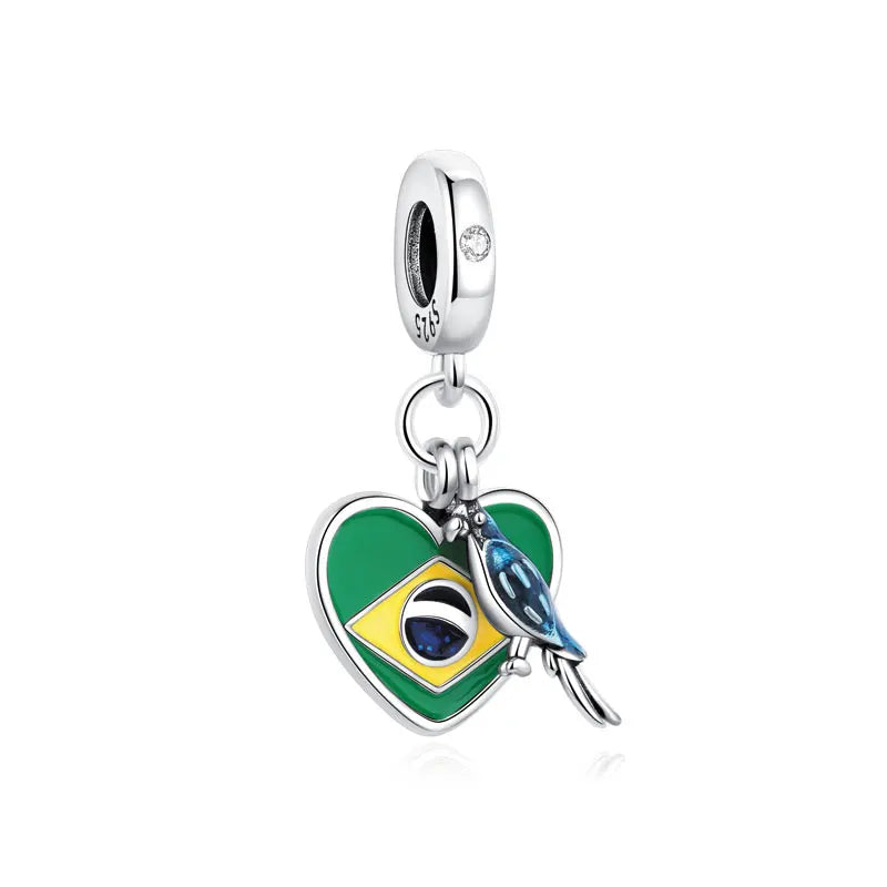 Original 925 Sterling Silver Charms Love Travel London Bus Suitcase Paris Beads Fit Brand Bracelets Necklaces Women DIY Jewelry