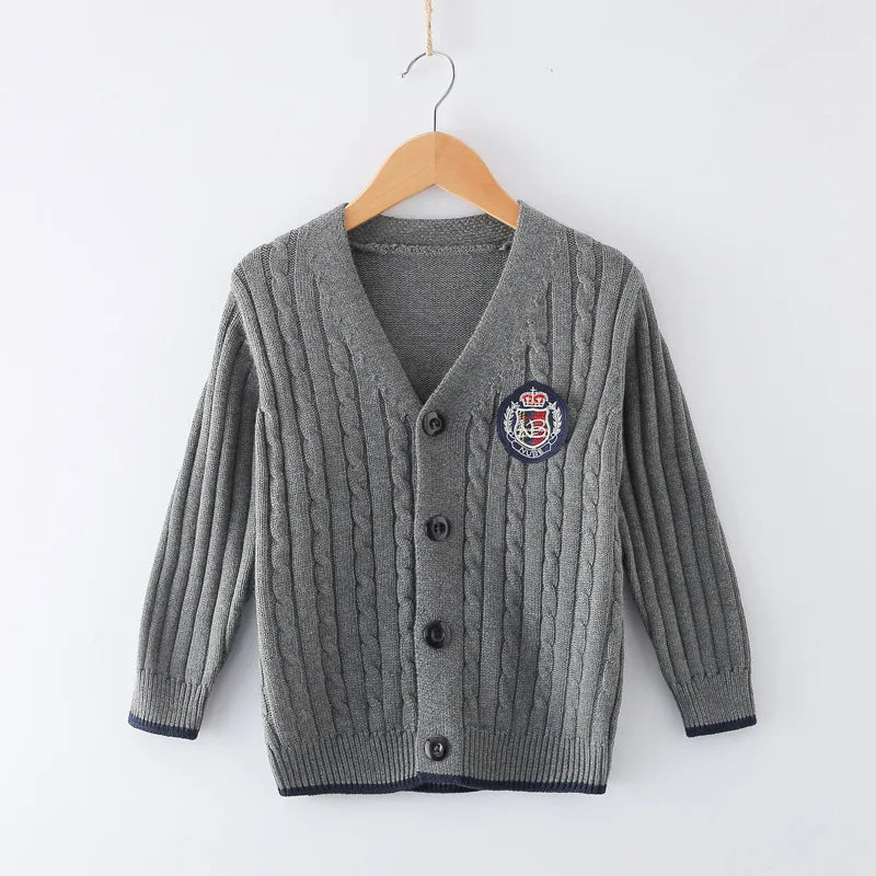 New Baby Boys Sweater Autumn Toddler Boys Knitwear Long-Sleeve Cotton Cardigans Kids Sweater Coat Fashion Children Clothes2-10Y