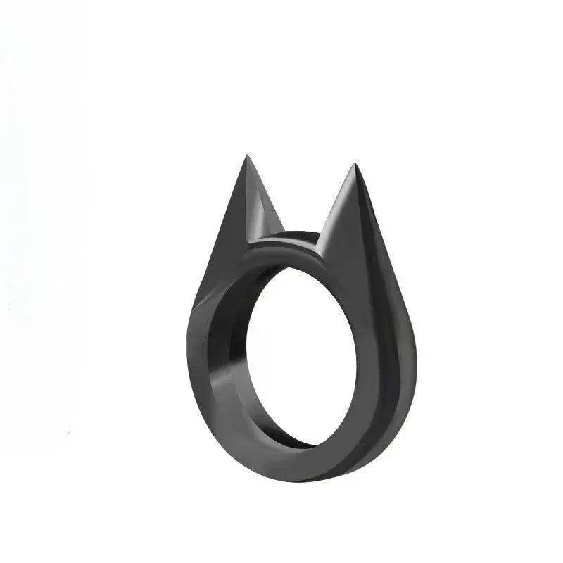 Women Men Cute Cat Ear Rings Self Defense Rings  Metal Knuckle Window Breaker Escorts Attack Rings Unisex Jewelry Accessories