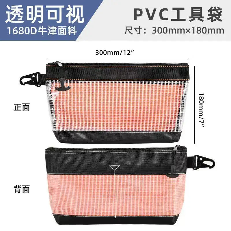 Waterproof Storage Bag Transparent PVC Tool Bag Anti-static Hardware Kit Portable Parts Bag Multifunctional Practical Work Bag