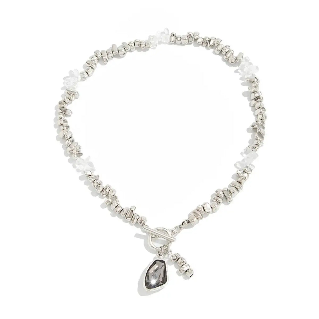 Salircon Irregular Beads Choker Necklace Women Fashion Elegant Black Acrylic Rhinestone Pendant Neck Wedding Party Jewelry Gifts