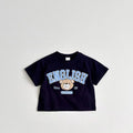 Summer Clothes Cartoon Beat T-shirt Solid Color Versatile Tees Boys And Girls Short Sleeve Tops Pure Cotton Tees For Children