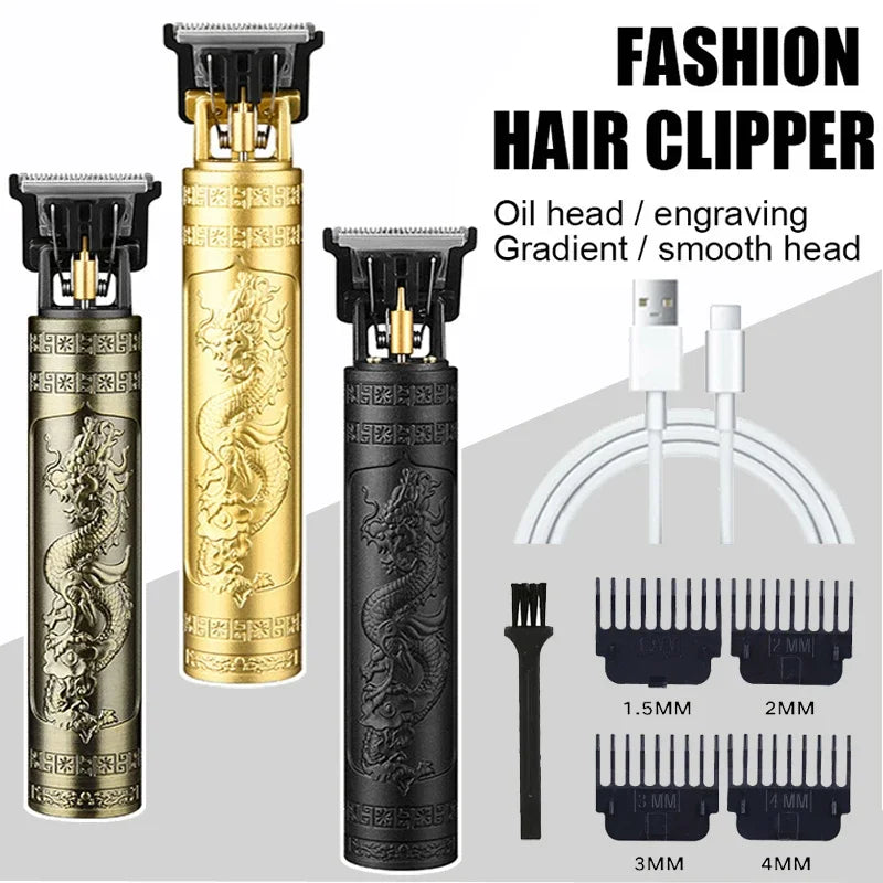Vintage Hair Clipper T9 Hair Cutting Machine USB Fast Charging Shaver Barber Cordless Hair Trimmer For Men's Barbe