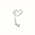 1pc Simple Heart-Shaped Nose Ring 20G Stainless Steel Piercing Jewelry for Women Daily Wear Body Piercing Accessory