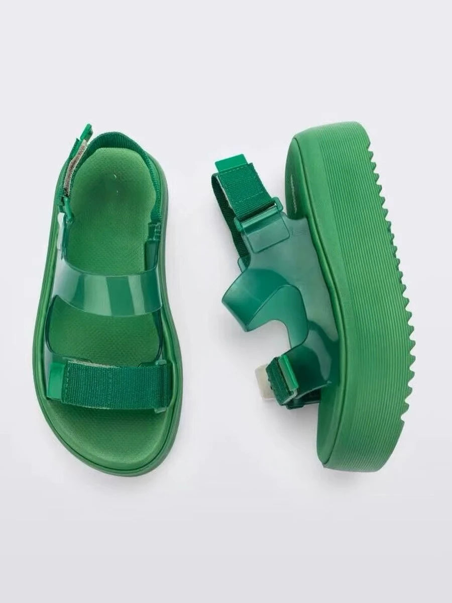 Mini Melissa  Women's Shoes Summer Adult Girls Open Toe Roman Matsu Thick Sole Sandals Ladies Breathable Beach Shoes Casual Shoe