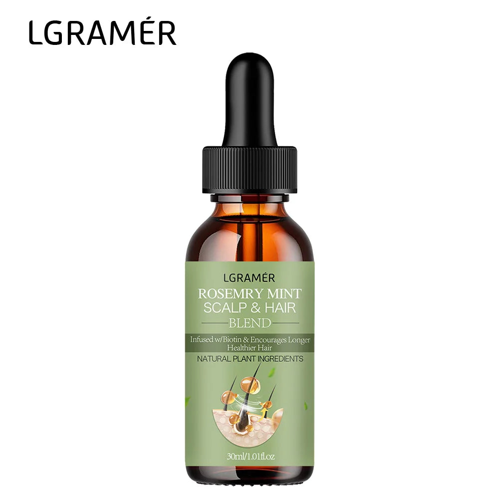 Hair Growth Oil Organic  Peppermint Rosemary Scalp Strengthening Oil Nourishing Care Anti-split Ends and Hair Loss Hair Oil Set