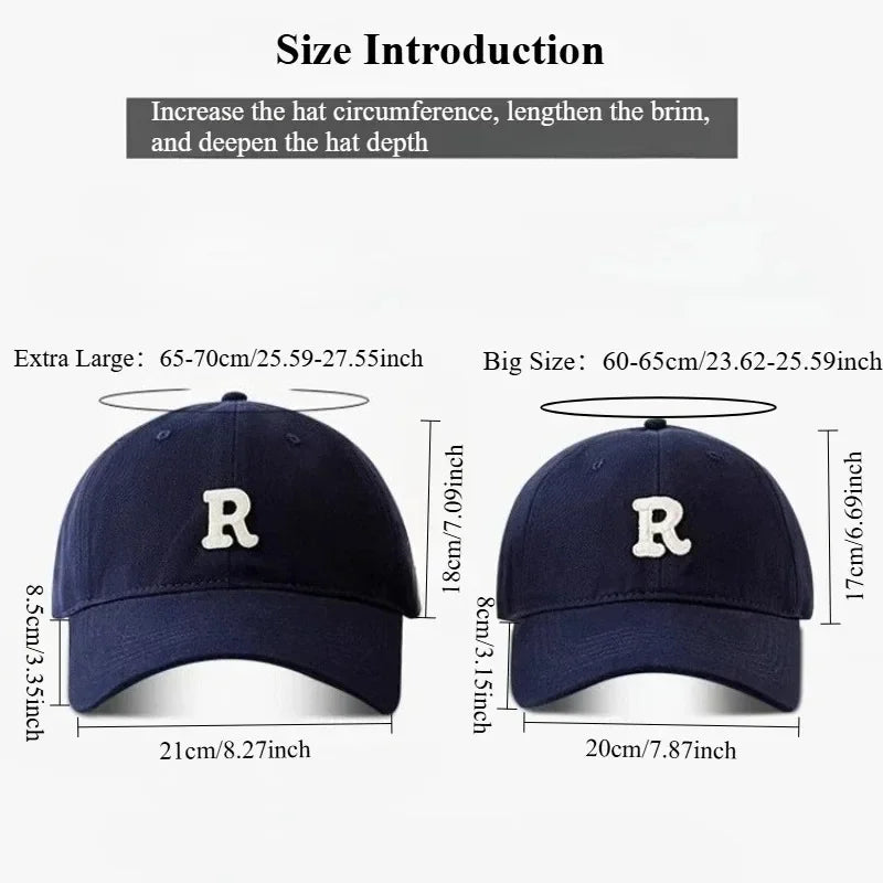 Super Large Size 70cm Big Head Baseball Caps for Men Cotton Outdoor Sport SnapBack Cap Dad Hats  Plus Size Deepen Trucker Cap