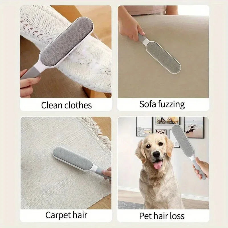 Double-Sided Pet Hair Remover, Manual Electrostatic Sticky Lint Brush, for Pet Cat, Clothing, Sofa, Furniture, Carpet Cleaning