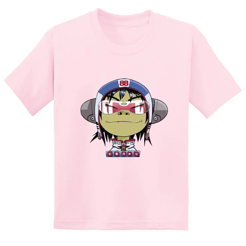 Gorillaz Rock Band ChakaKhan Noodle Print Fashion Kids T-shirt Baby Boys Girls Clothes Summer Casual Children Cotton T shirt
