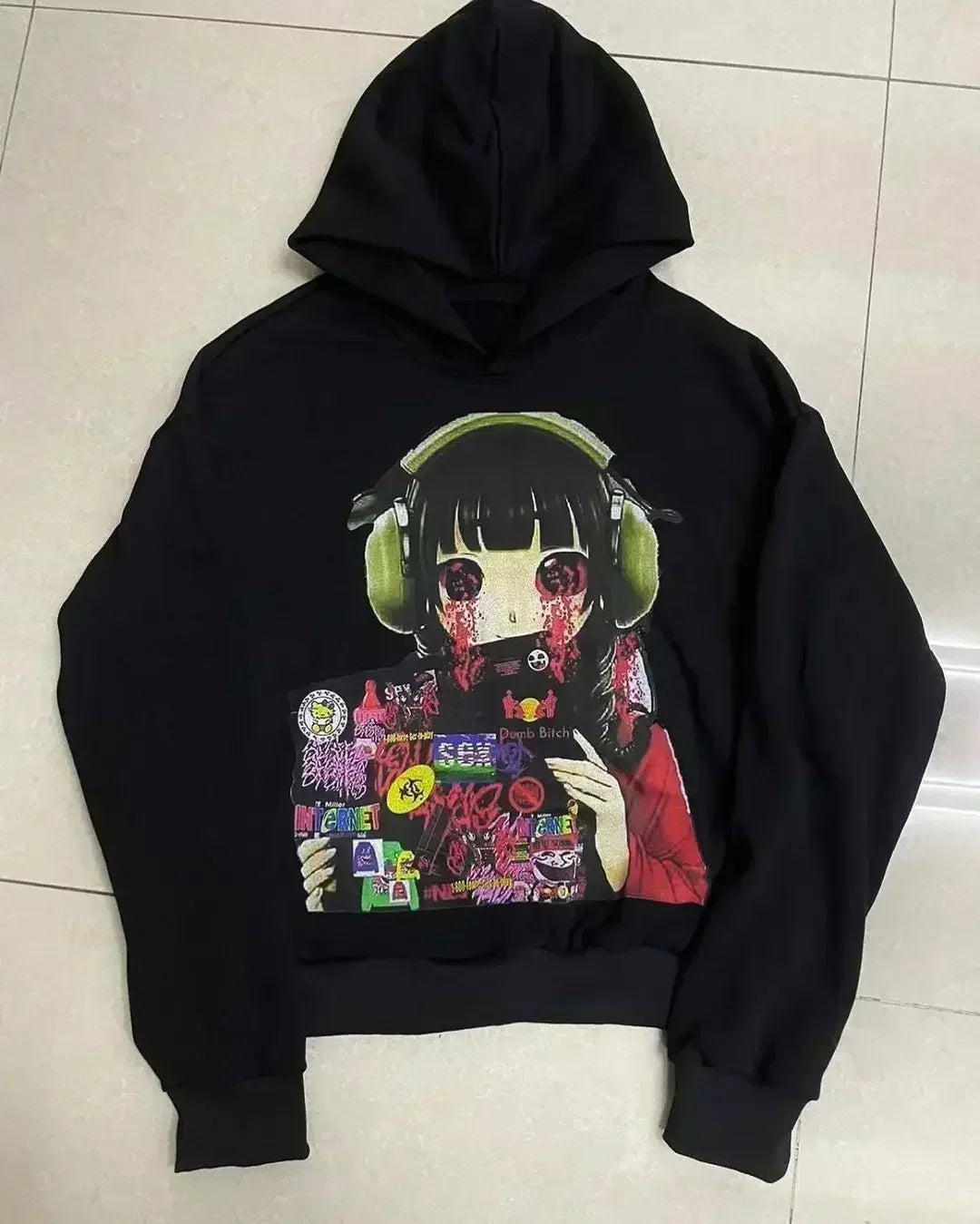 Y2k Droland Miller Scare Hoodies Women Gothic Punk Streetwear Grunge Top Sweatshirt Oversized Harajuku Hip Hop Hoodie Clothes