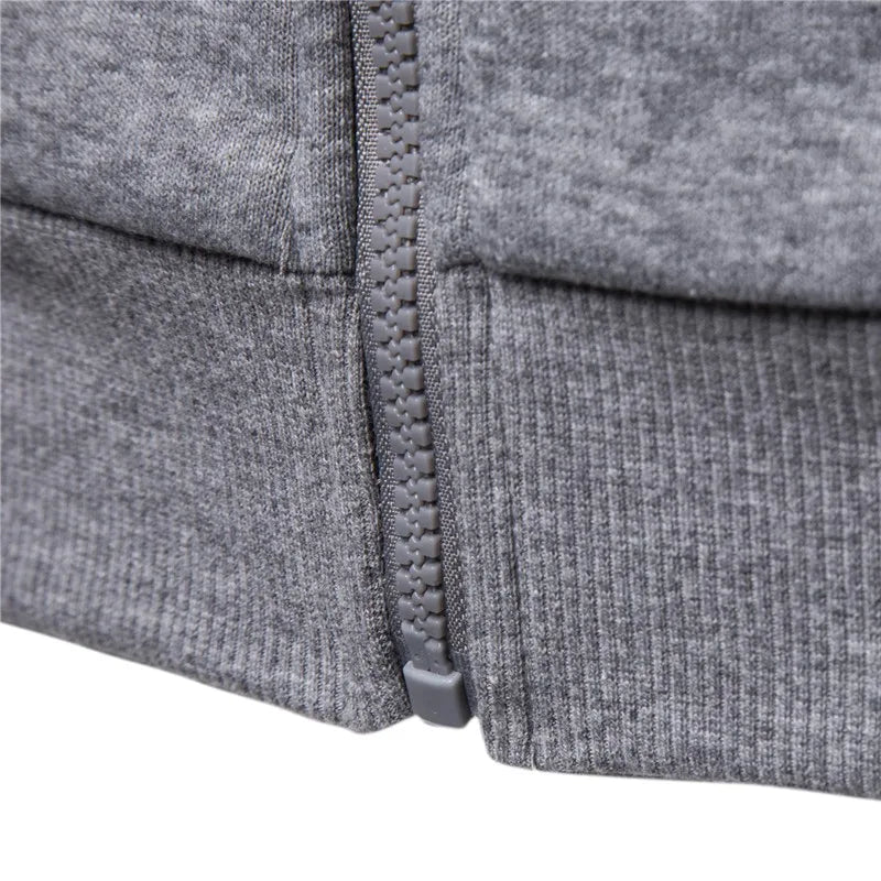 2021 New Autumn Winter Cotton Hoodied Mens Sweatshirts Solid Hoody Fleece Thick Hoodies Men Sportswear Zipper Sweatshirts Men