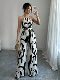 Women's Elegant Off-Shoulder Loose Wide-Leg Jumpsuit for Vacation Date Fashionable Commuting