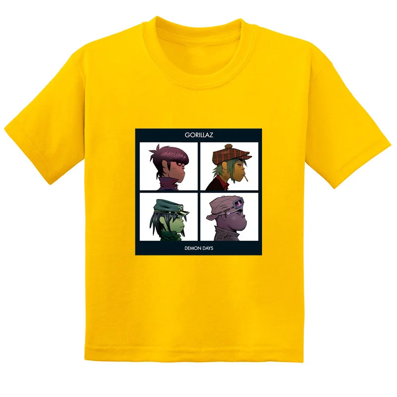 Gorillaz Rock Band ChakaKhan Noodle Print Fashion Kids T-shirt Baby Boys Girls Clothes Summer Casual Children Cotton T shirt