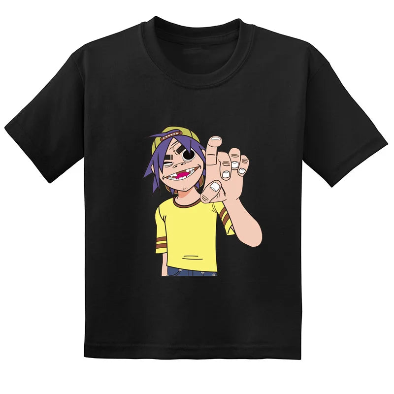 Gorillaz Rock Band ChakaKhan Noodle Print Fashion Kids T-shirt Baby Boys Girls Clothes Summer Casual Children Cotton T shirt