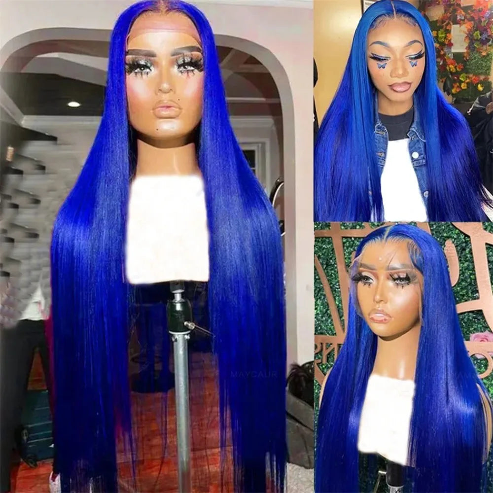 Dark Purple Wig Long Silky Straight Free Part Synthetic Lace Front Wigs Heat Resistant Fiber Wig for Women Daily Party Cosplay