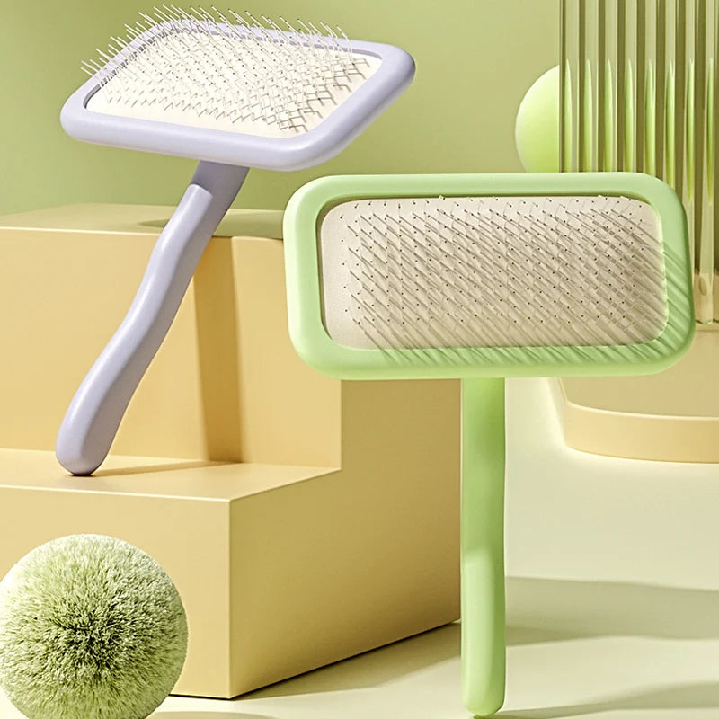 Cat Brush Stainless Steel Combs for Dog Hair Cleaning Dog Brush Pet Hair Remover Massage Comfortable Handle Brushes Pet Grooming