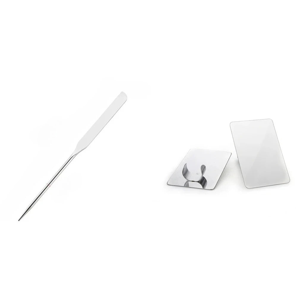 2PC Stainless Steel Palette Tray Rod Set Spatula Toner Makeup Mixing Mixing Stick Foundation Cream Mixing Cosmetic Make Up Tool