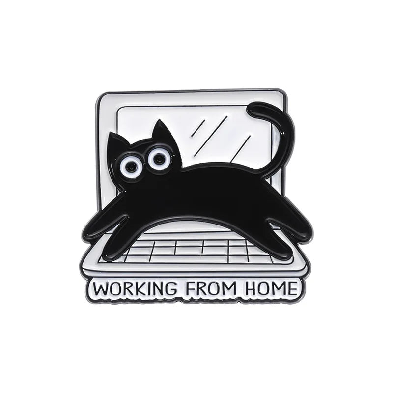 Cute Black White Cats Enamel Pins Certified Cat Lady Cartoon Kitty Claw Animal Brooch Lapel Badge Fashion Friends Jewelry Gifts
