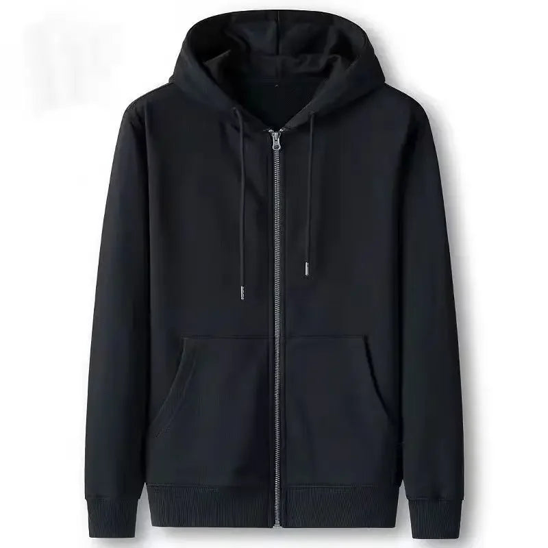 Men's Comfortable Fleece Hooded Sweatshirt Zipper Jacket Sports  Shirt Long Sleeved Sweatshirt Autumn and Winter Hooded Coat