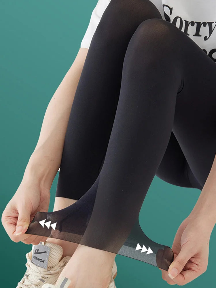 Plus Size Biker Shorts for Women Summer Thin Ice Silk Invisible Yoga Shorts Tummy Control Slimming Shorts Capri Pants 5/9 Length