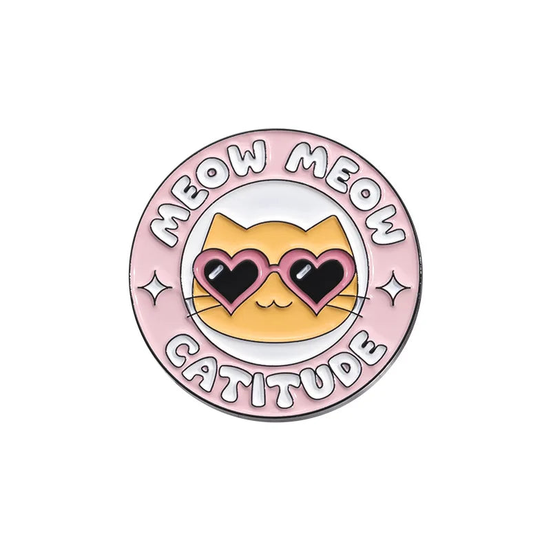 Cute Black White Cats Enamel Pins Certified Cat Lady Cartoon Kitty Claw Animal Brooch Lapel Badge Fashion Friends Jewelry Gifts