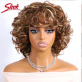 Sleek Brazilian Dream Curly Human Hair Wigs Blond P30/33/613 Short Machine Made Jerry Curly Remy Hair Wigs Water For Black Women